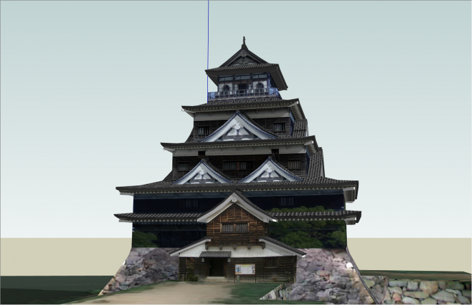 特色日式日本古古建筑su模型_图1
