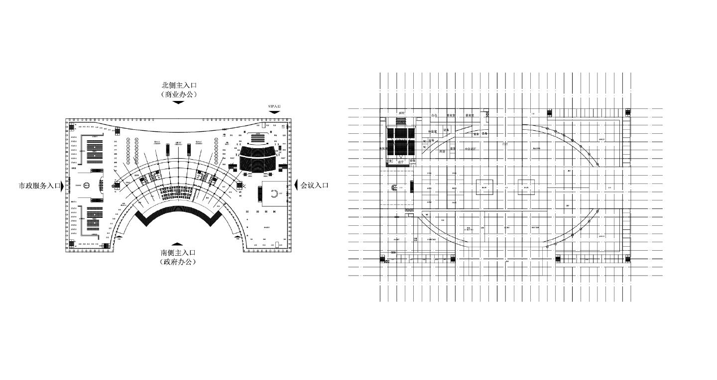 兰州某行政中心建筑平面图