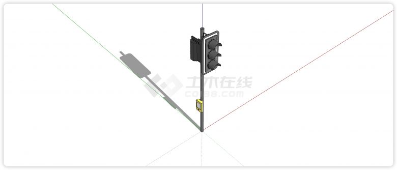 行车行人交通灯指示牌su模型-图二