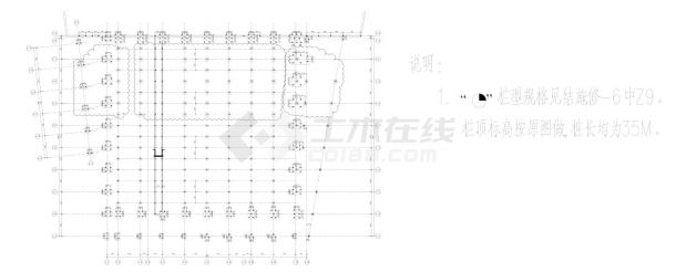 南京某会展中心-S-9-10基础布置CAD图-图一