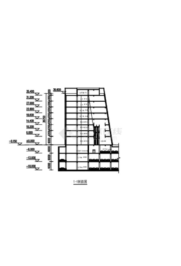 厦门会展国际商务大厦高层-裙房平面CAD图-图一