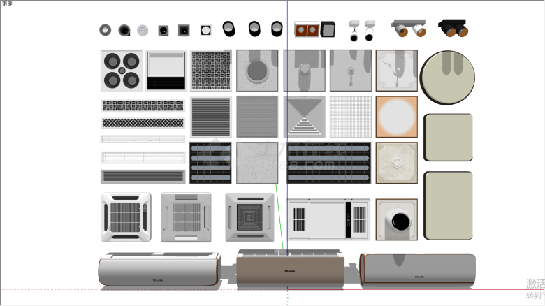 空调及排风扇家具组合su模型-图一