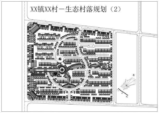 某生态村落规划总平面图2张方案CAD图-图一