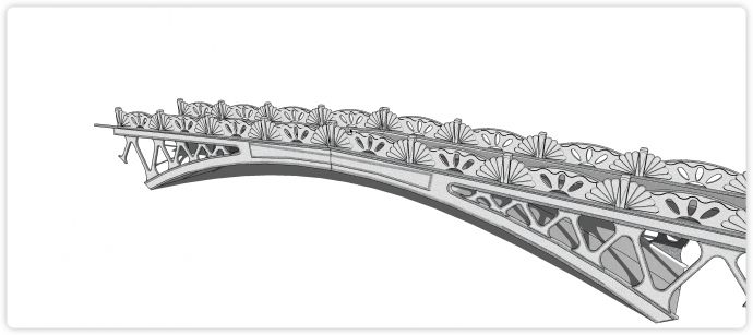 菊花造型围栏拱桥现代风格桥su模型_图1