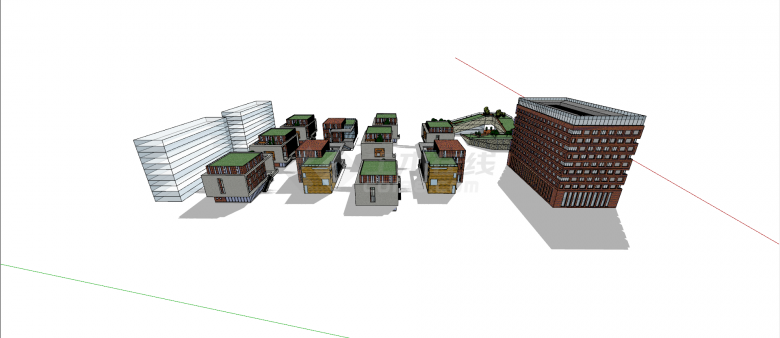 砖混结构厂区su模型-图二
