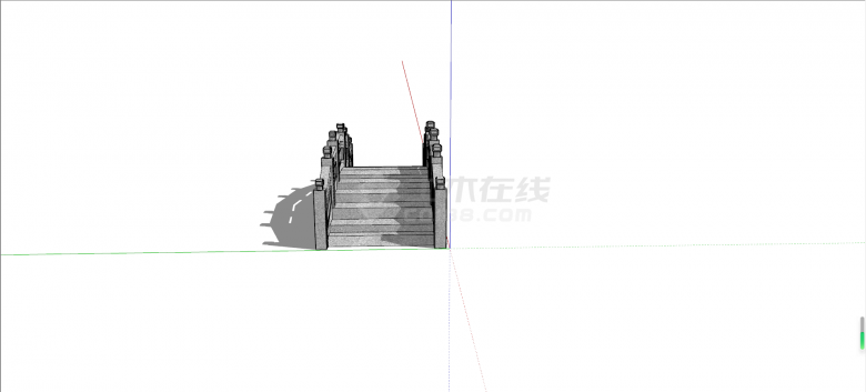 灰色石质中承式中式桥su模型-图二