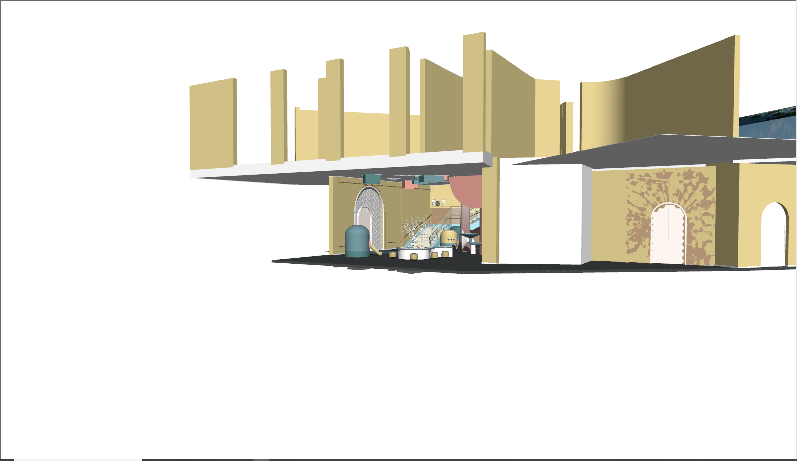 现代室内儿童乐园游乐园su模型-图一