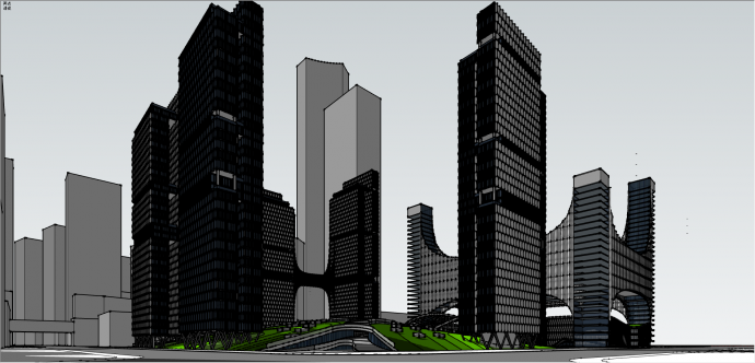 都市广州昊天城市设计su模型_图1