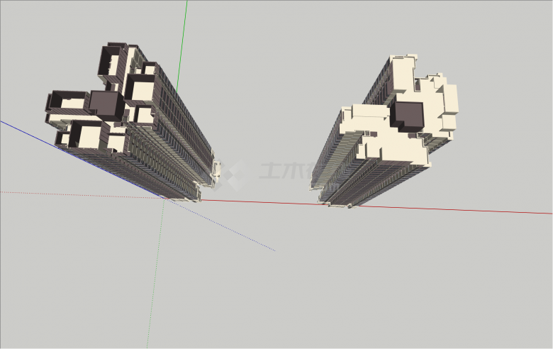 点式现代风格公建化高层住宅su模型-图一
