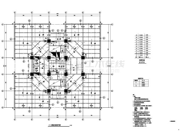 GGS-67 二十二层模板及板配筋平面图-图一