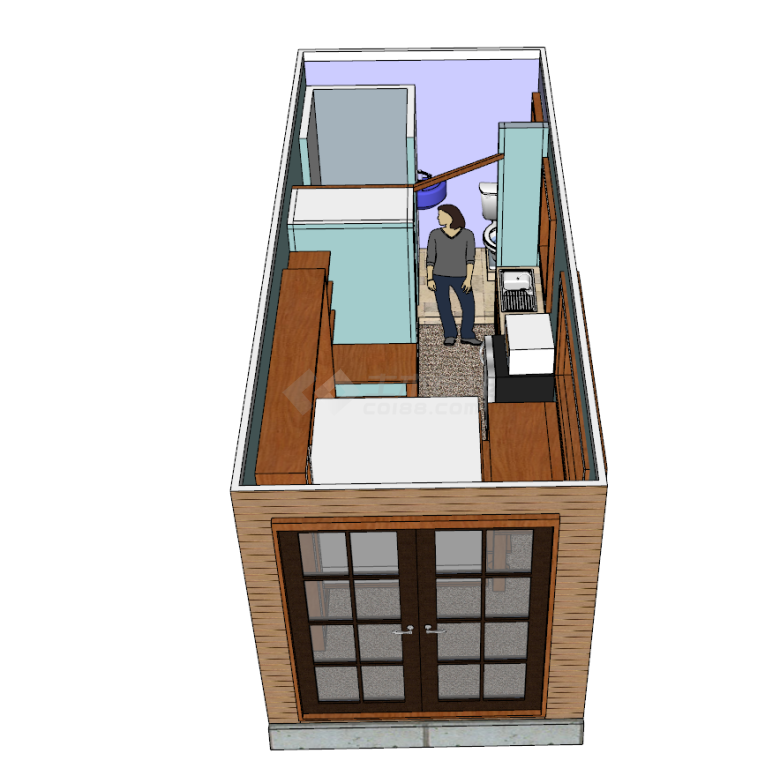 现代简约的紧凑的集装箱住宅su模型-图一
