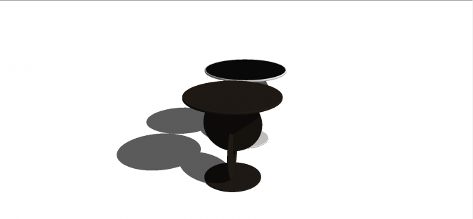 现代圆底支座两圆盘拼接式中轴样式咖啡桌su模型_图1