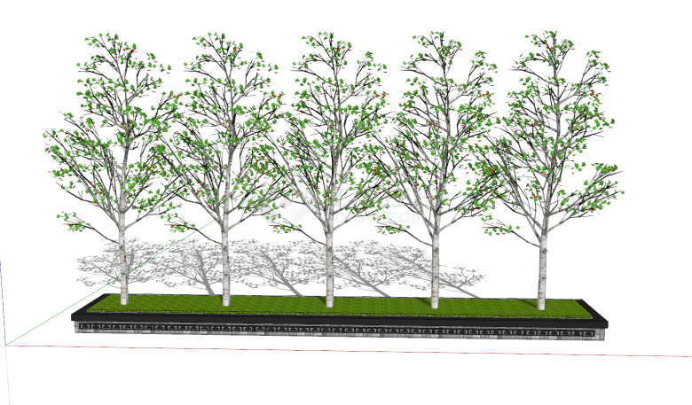 景观树池su模型多棵树组合-图二