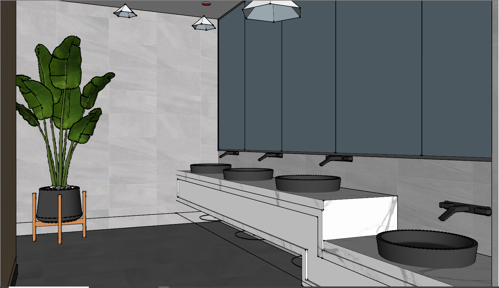 轻法式绿色卫生间 - 趣所瓷砖设计效果图 - 每平每屋·设计家