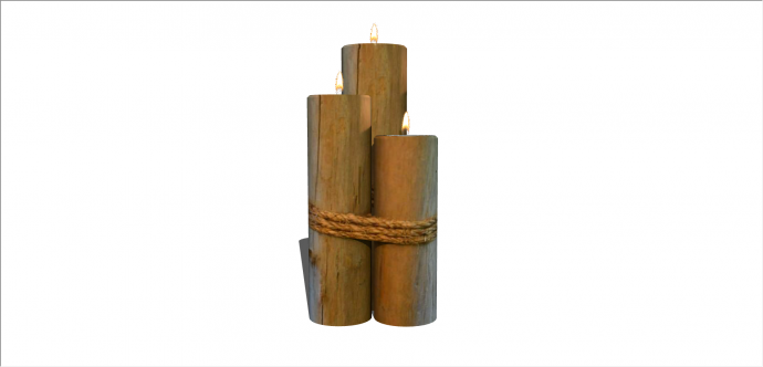 现代竹筒式蜡烛摆件su模型_图1