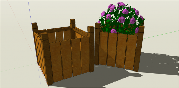 现代木制箱养殖植物su模型_图1