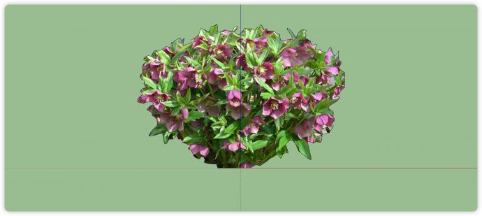 粉色小朵花丛室内植物su模型_图1