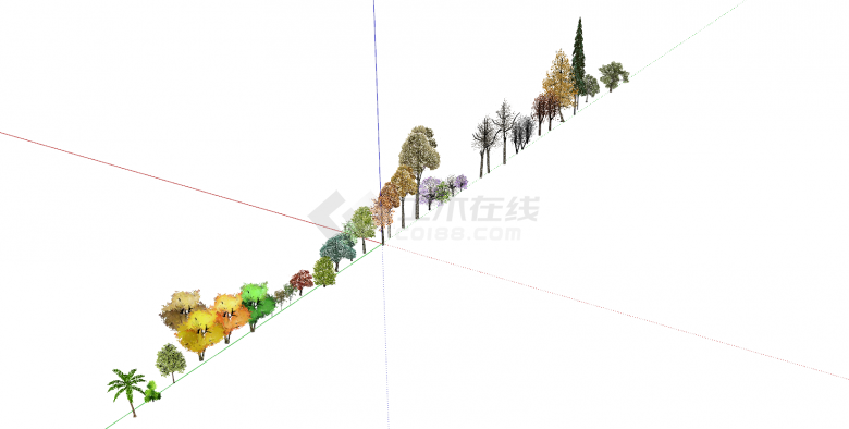 各类大小型树木组合su模型-图二