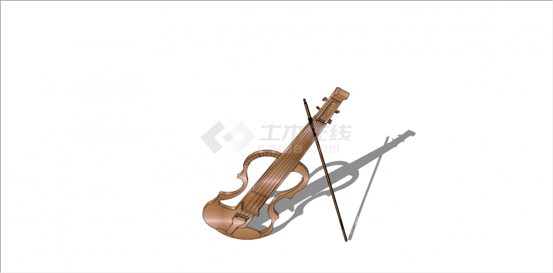 小提琴款式音乐雕塑su模型-图二