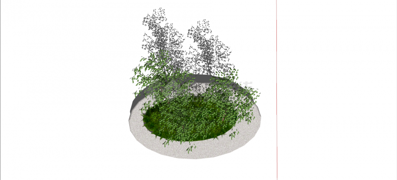 椭圆形大理石树池坐凳su模型-图二