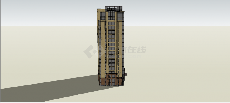 北京保某某佛营高层住宅外部单体设计su模型-图二
