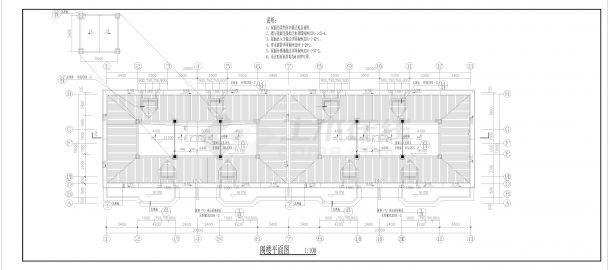 CAD6层砖混结构商住楼设计-图二