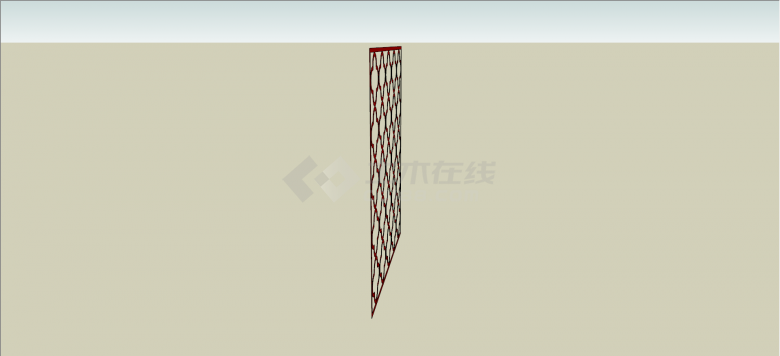 中式塑木窗格元素构件su模型-图二