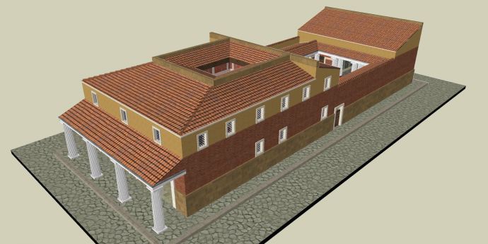 古罗马建筑su模型外观_图1