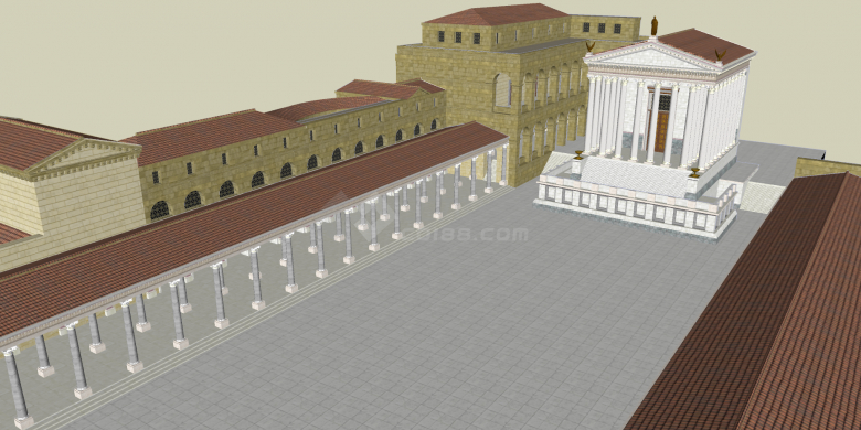 古罗马建筑su模型罗马柱-图一