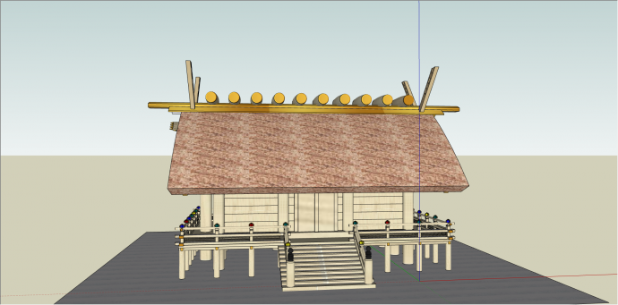 日本木制创意建筑su模型_图1
