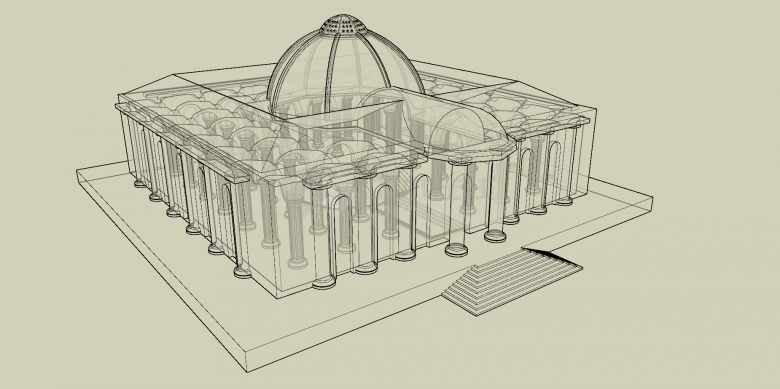 外国古典建筑透明简易su模型-图二
