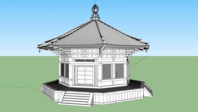 中国式古代房屋建筑su模型_图1