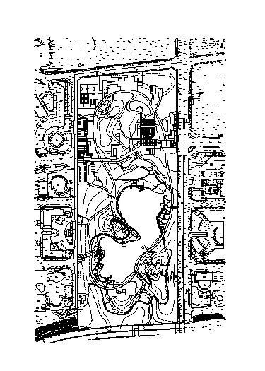 某城市滨水公园景观平面图-图二