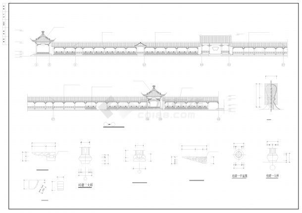 （参考）古建长廊建筑施工图-图二