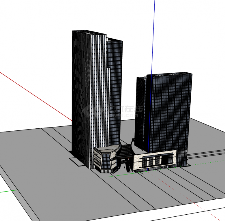 城市英轩花园建筑方案su模型-图二