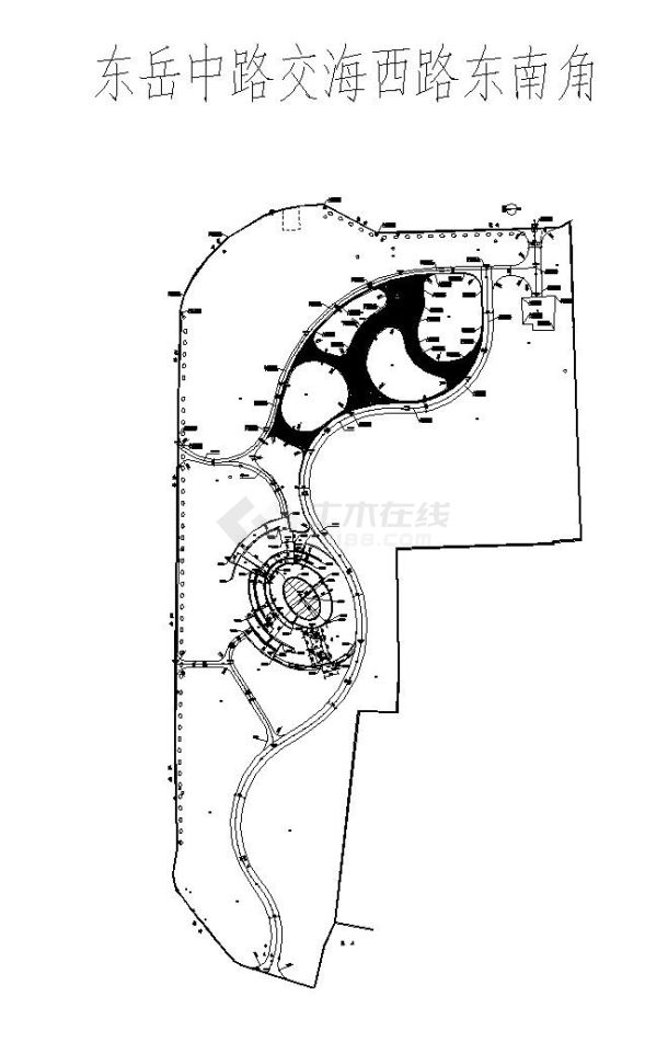 街头绿地口袋公园场地索引总平面图-图一