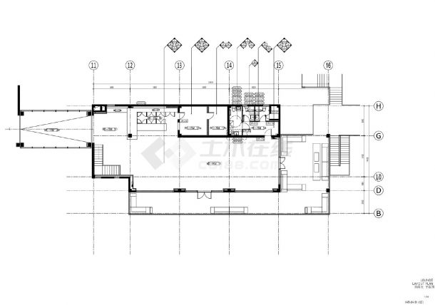 苏州高新区马舍山酒店改扩建项目-IA-B1-LN-1.01～4.01休闲室平面装饰施工CAD图-图一