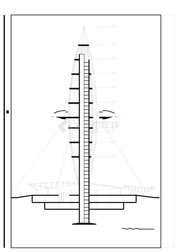 CAD图纸设计观光塔设计方案-图一