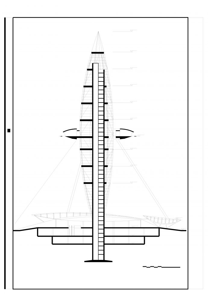 CAD图纸设计观光塔设计方案_图1