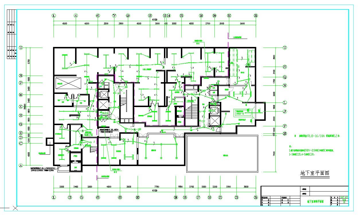 西安二十三层小区住宅楼全套电气施工CAD图纸