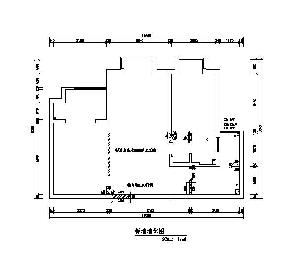 繁华市中心现代简约两居室装修施工图_图1