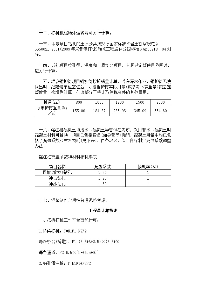 吉林省市政工程计价定额(JLJD—SZ-2019)  D.3.1 桩机-图二