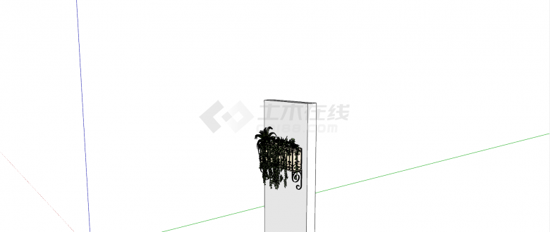 绿色吊栏植物SU模型设计-图二