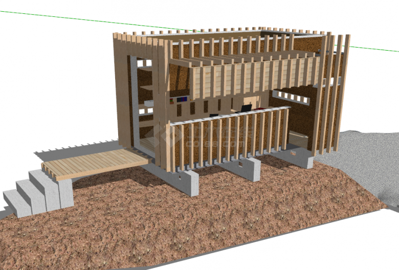 创意设计休闲小木屋su模型-图二