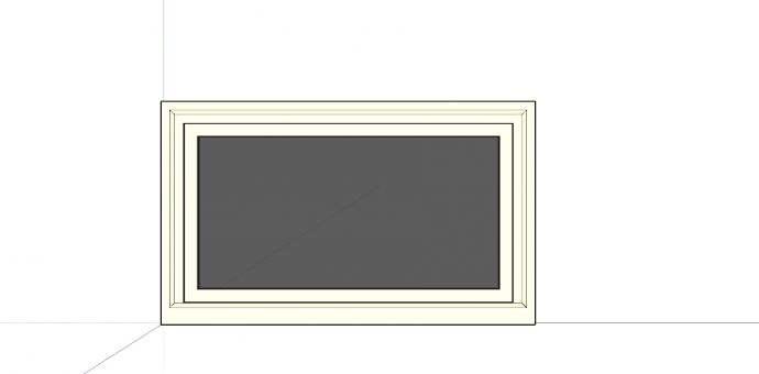 矩形窗户灰色玻璃su模型_图1