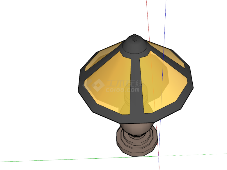 现代简约的中式台灯su模型-图二