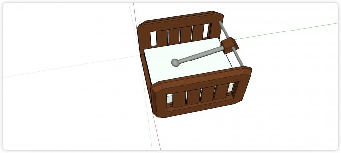 木制金属棒纸巾架su模型_图1
