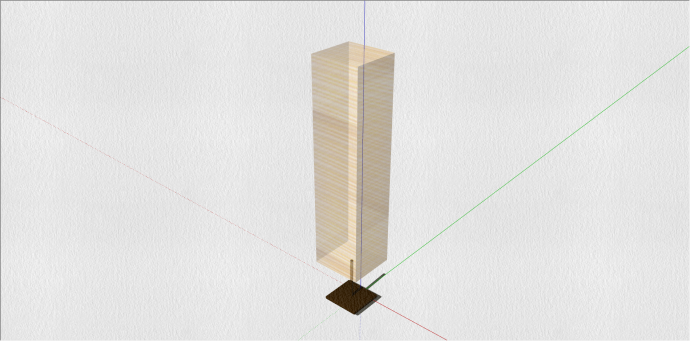 现代木制长方体状灯su模型_图1