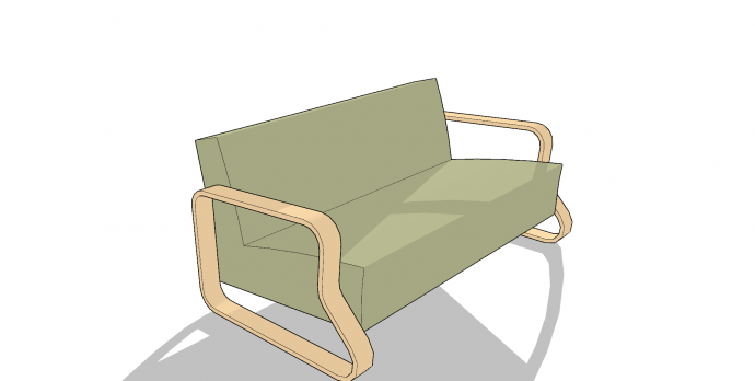 桌椅老su模型绿色沙发_图1