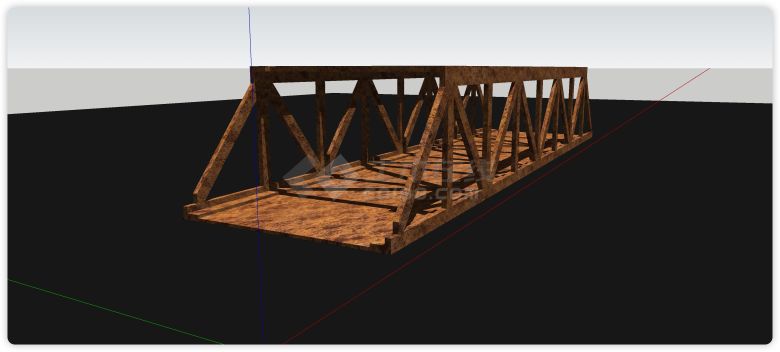 人字钢管结构桥梁su模型-图二